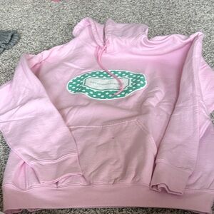 Gildan Pink Hoodie with Green Polka Dot Design